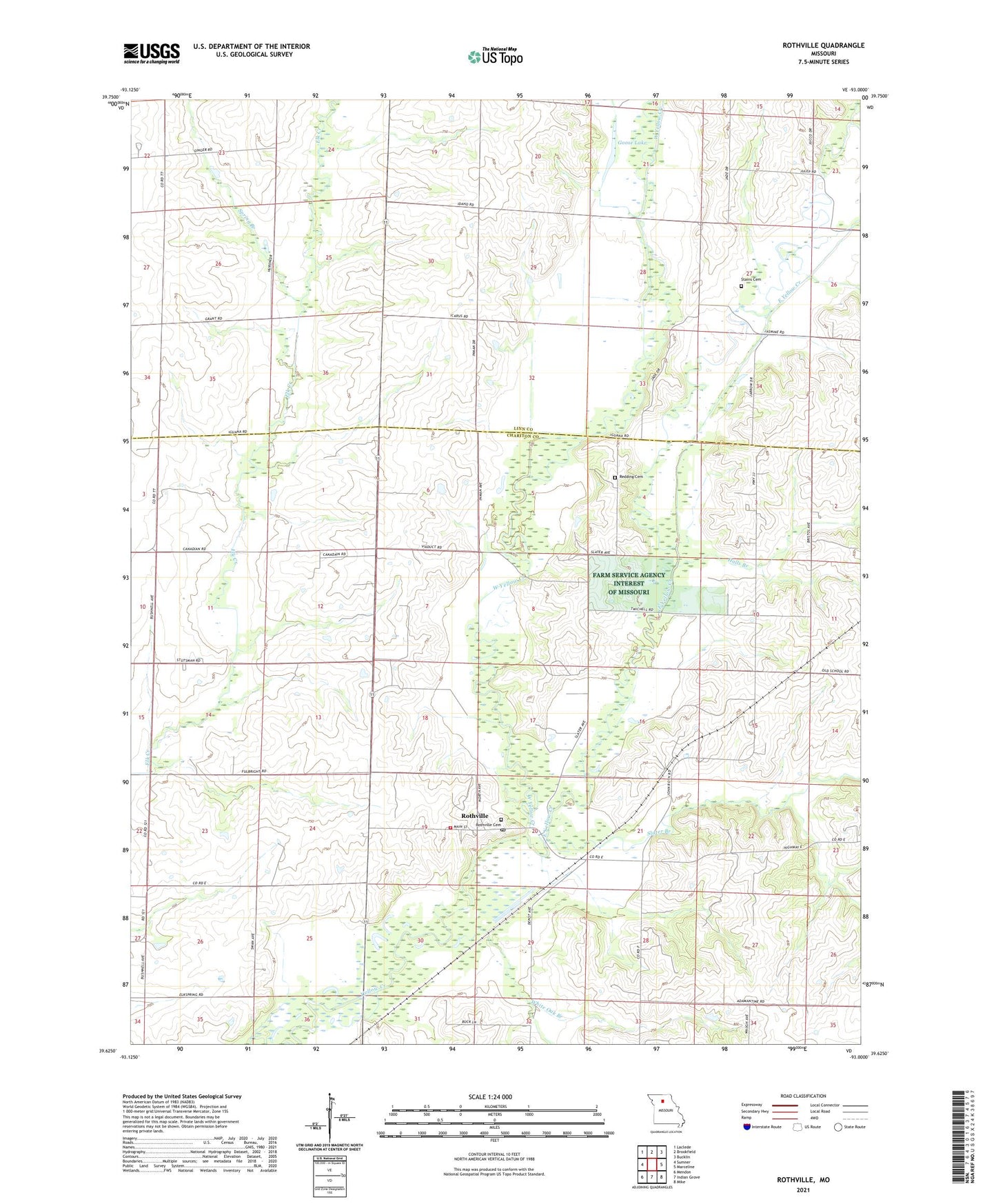 Rothville Missouri US Topo Map Image