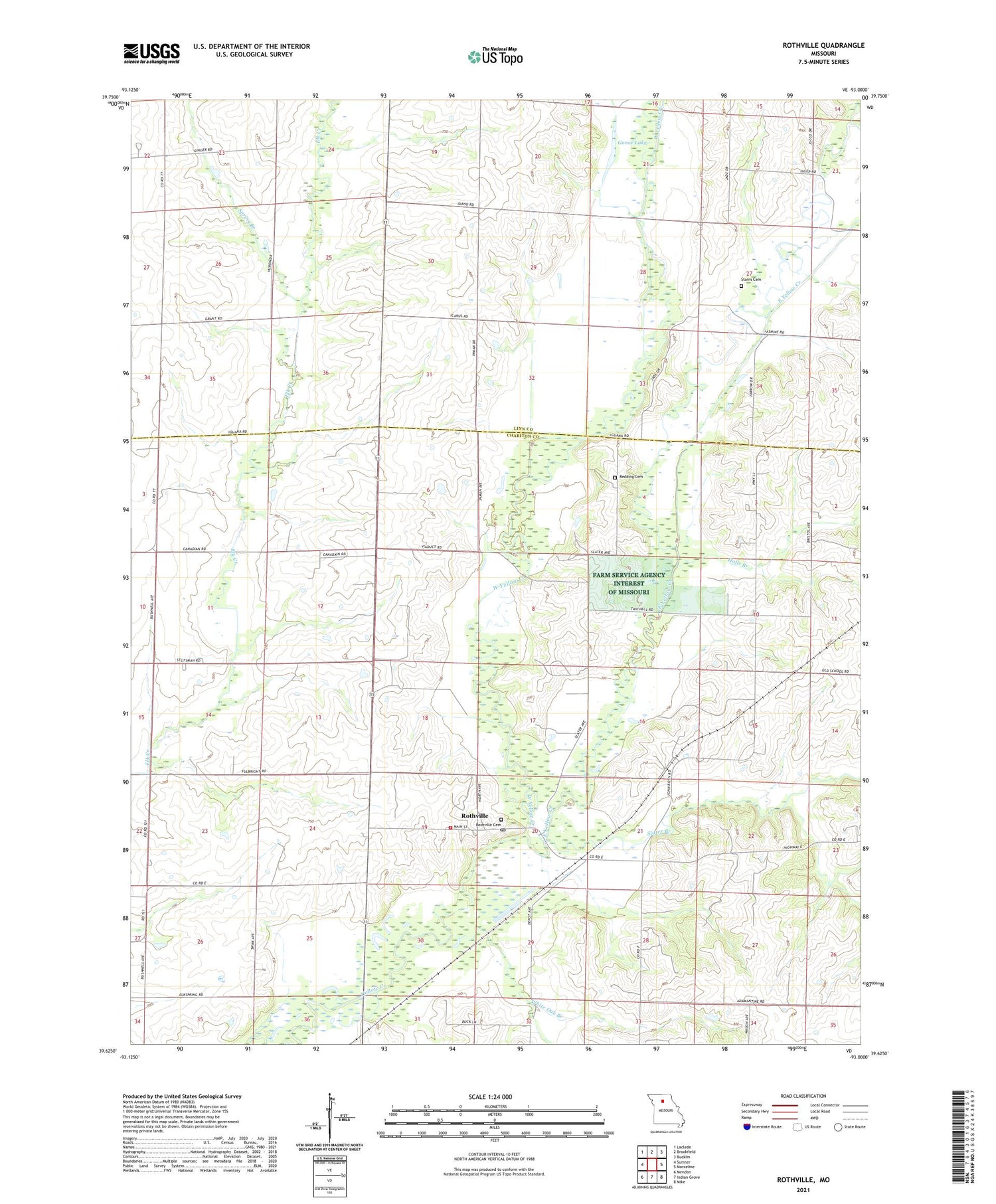 Rothville Missouri US Topo Map Image