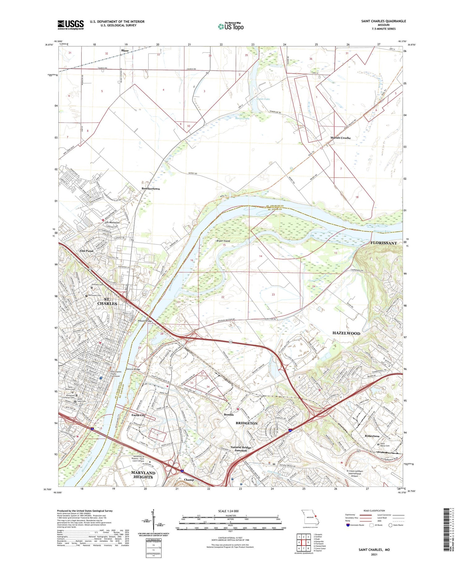 Saint Charles Missouri US Topo Map Image