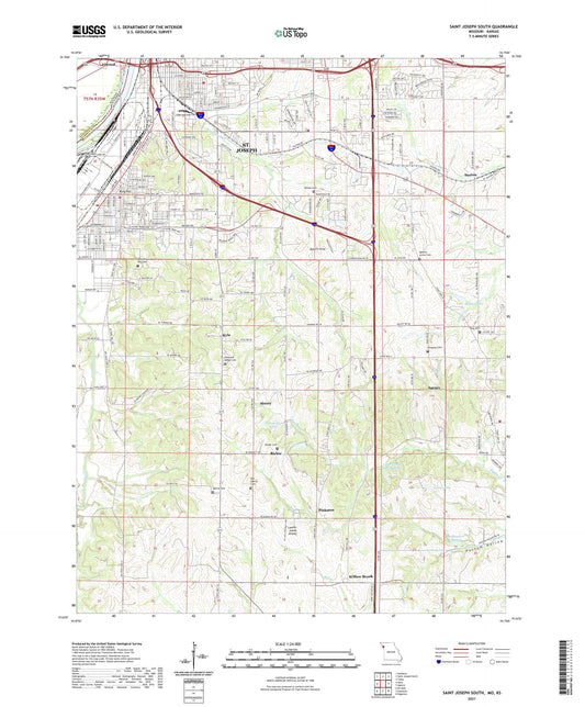 Saint Joseph South Missouri US Topo Map Image