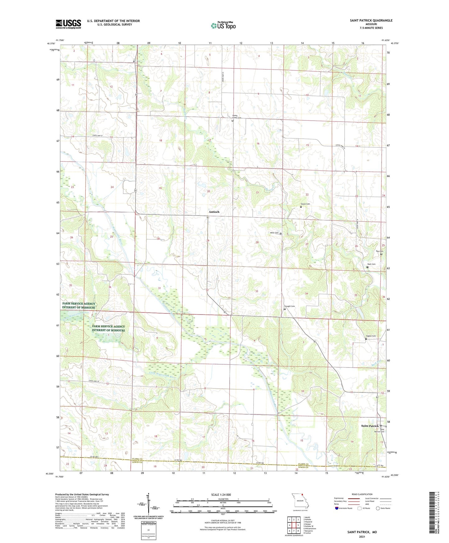 Saint Patrick Missouri US Topo Map Image