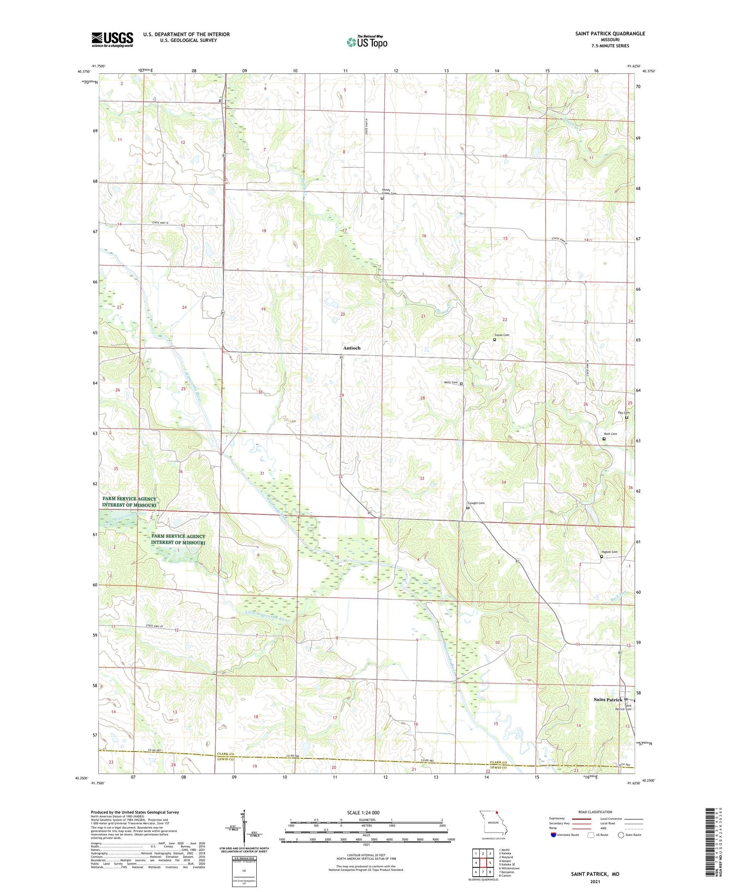 Saint Patrick Missouri US Topo Map Image