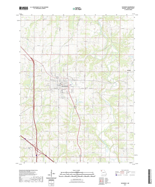 Savannah Missouri US Topo Map Image