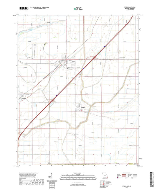 Steele Missouri US Topo Map Image