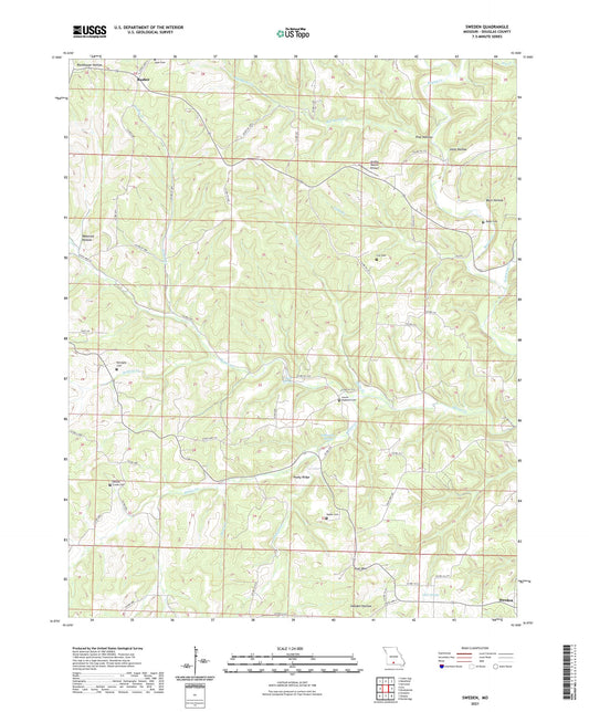 Sweden Missouri US Topo Map Image