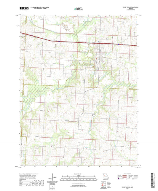 Sweet Springs Missouri US Topo Map Image