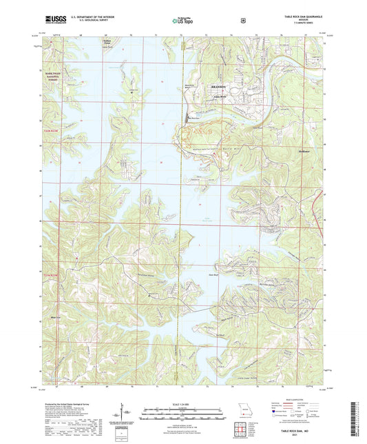 Table Rock Dam Missouri US Topo Map Image