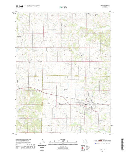 Tipton Missouri US Topo Map Image