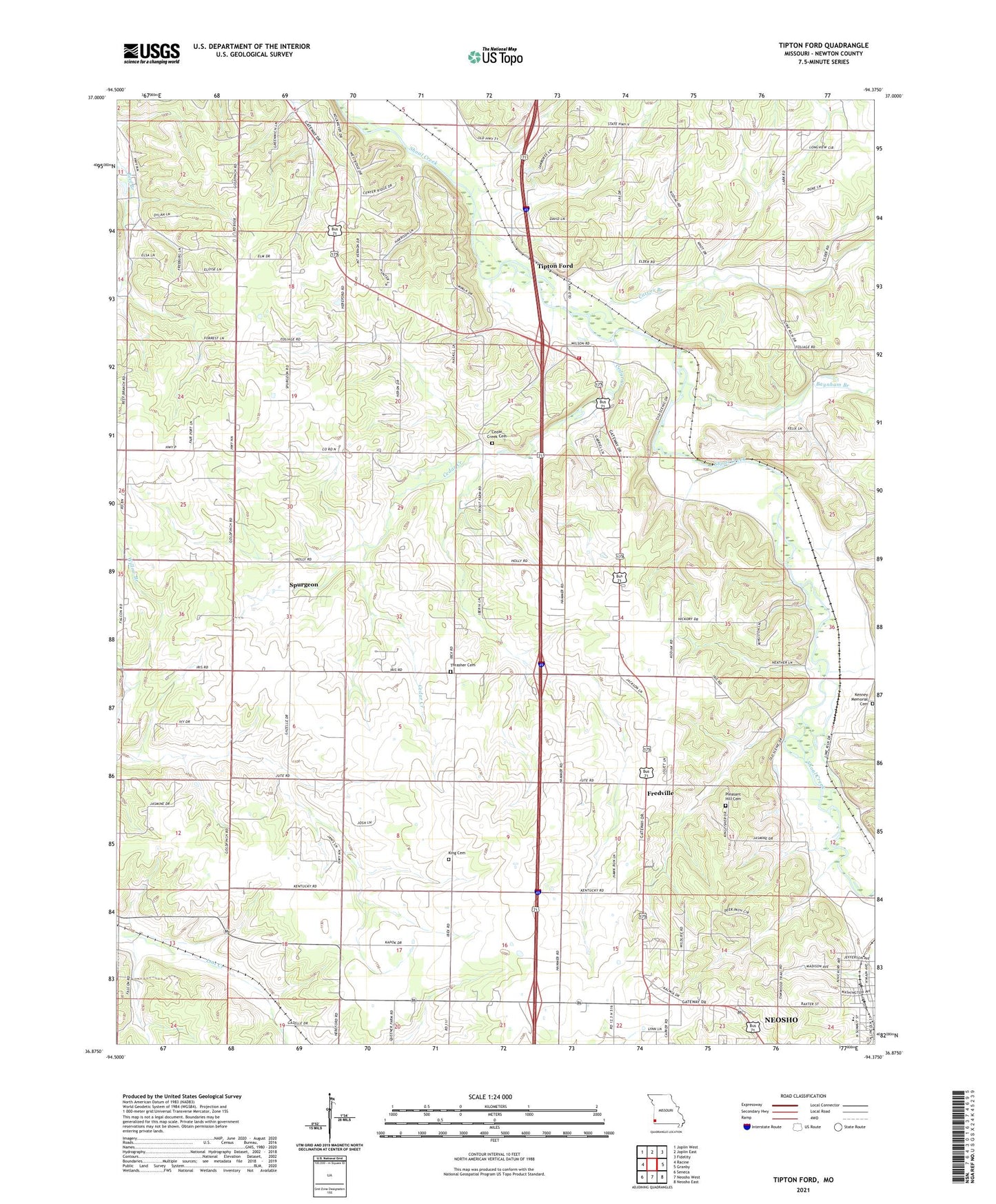 Tipton Ford Missouri US Topo Map Image