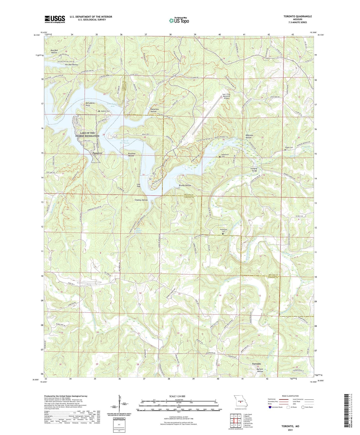Toronto Missouri US Topo Map Image