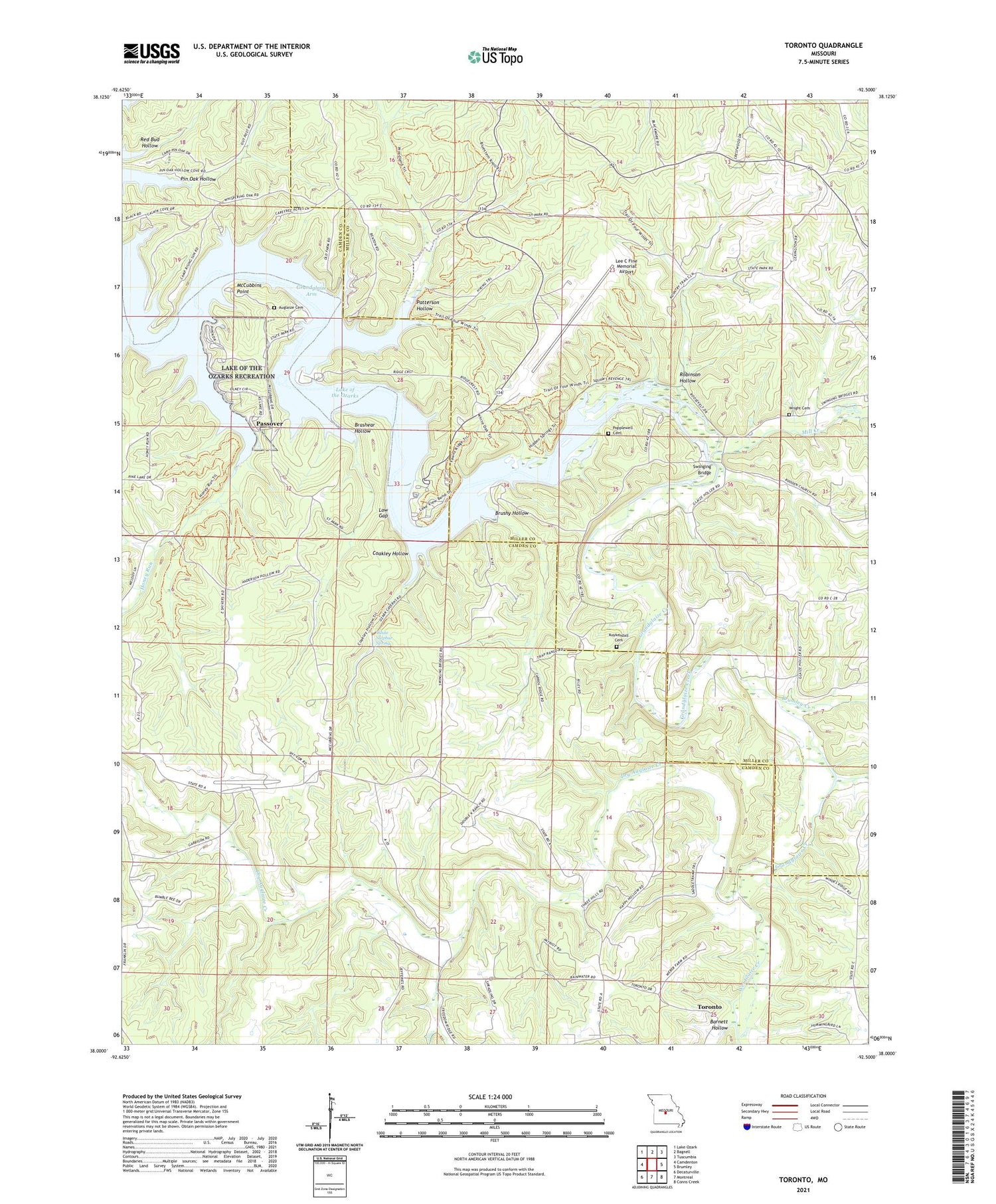 Toronto Missouri US Topo Map Image