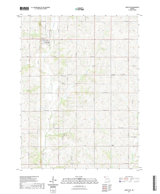 Union Star Missouri US Topo Map Image