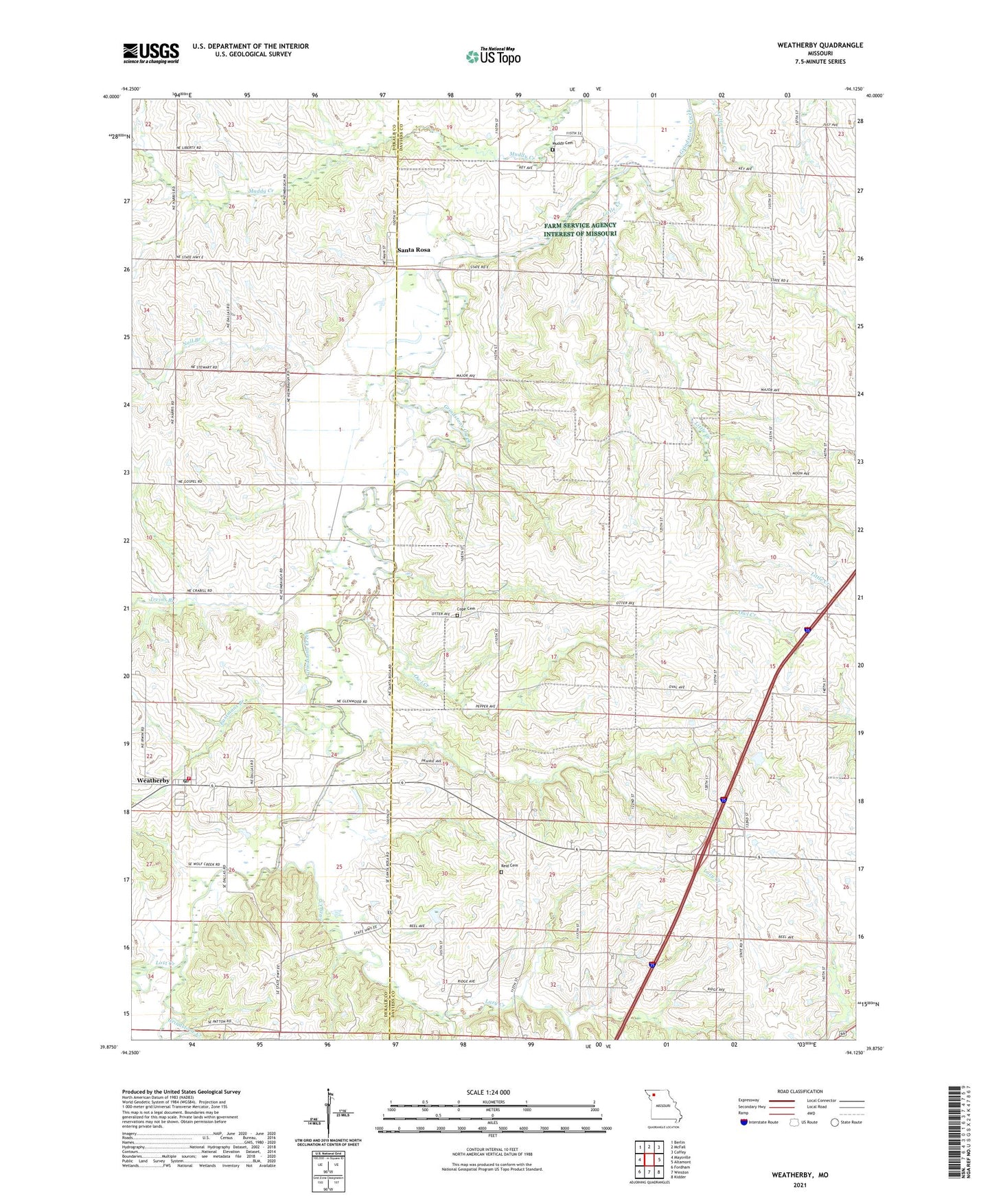Weatherby Missouri US Topo Map Image