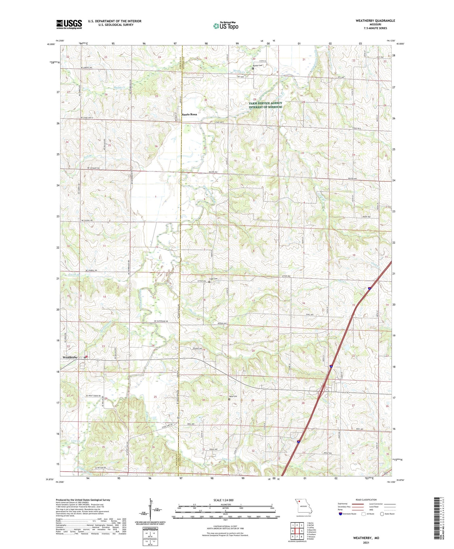 Weatherby Missouri US Topo Map Image