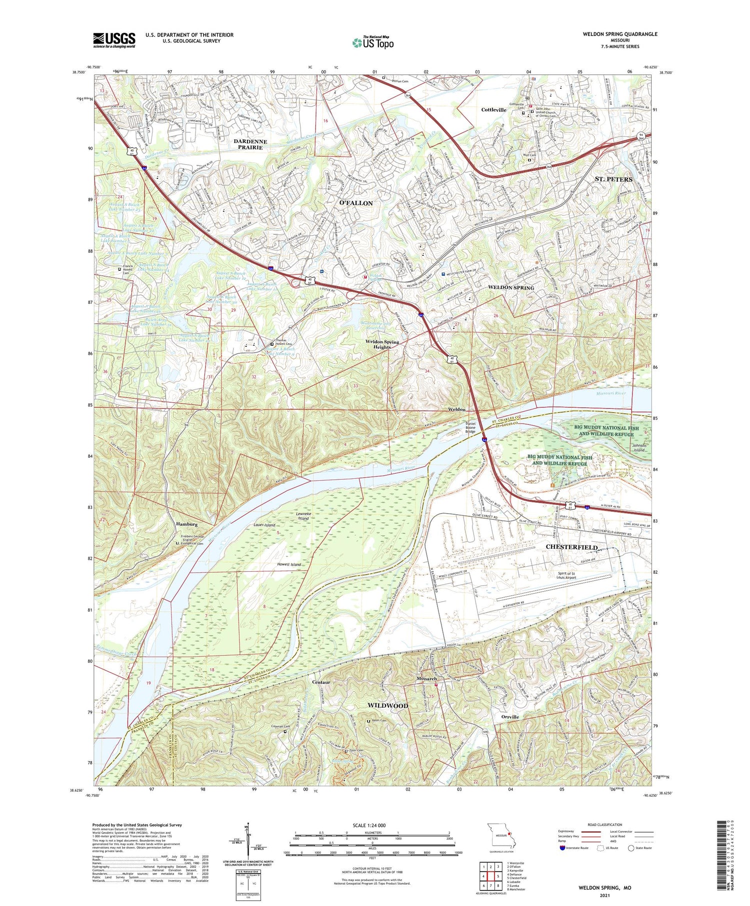 Weldon Spring Missouri US Topo Map Image