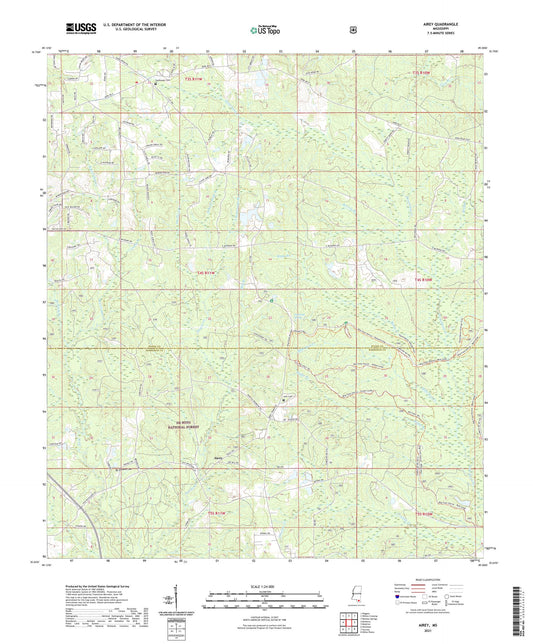 Airey Mississippi US Topo Map Image
