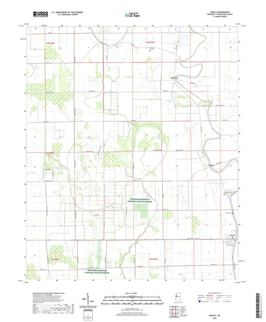 Arcola Mississippi US Topo Map Image