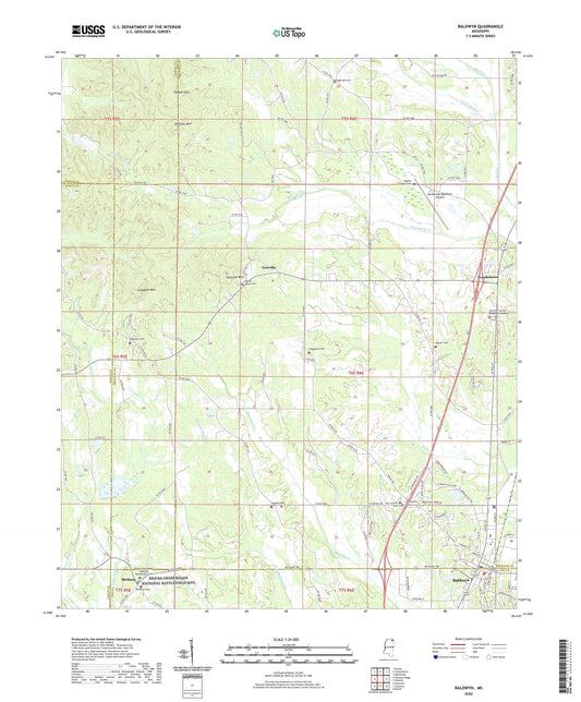 Baldwyn Mississippi US Topo Map Image