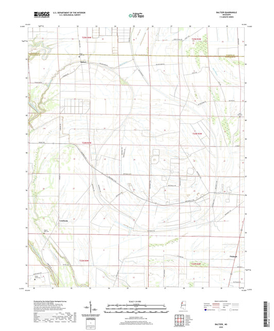 Baltzer Mississippi US Topo Map Image