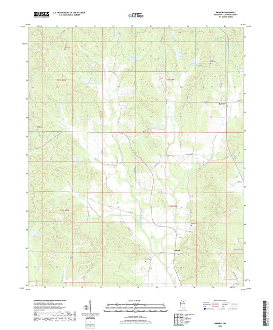 Banner Mississippi US Topo Map Image