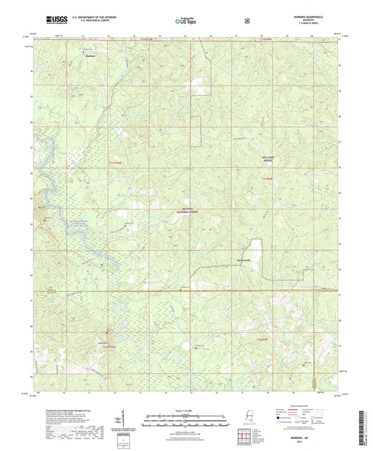 Barbara Mississippi US Topo Map Image