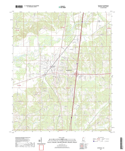 Batesville Mississippi US Topo Map Image