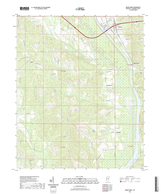 Beans Ferry Mississippi US Topo Map Image