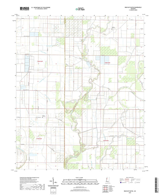 Bear Gut Bayou Mississippi US Topo Map Image