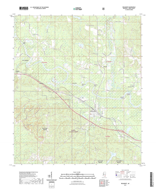 Beaumont Mississippi US Topo Map Image