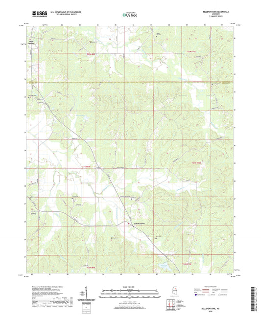 Bellefontaine Mississippi US Topo Map Image