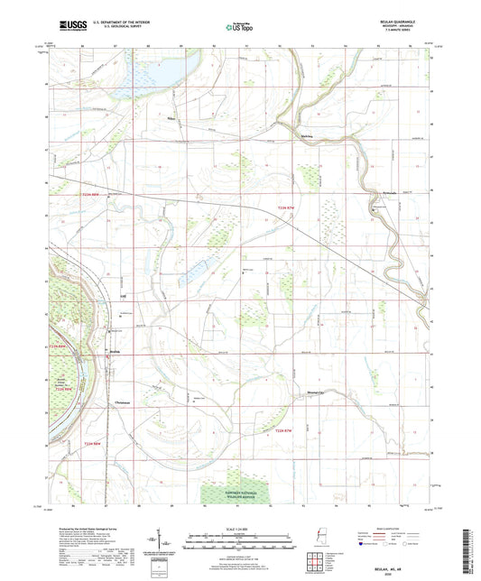 Beulah Mississippi US Topo Map Image