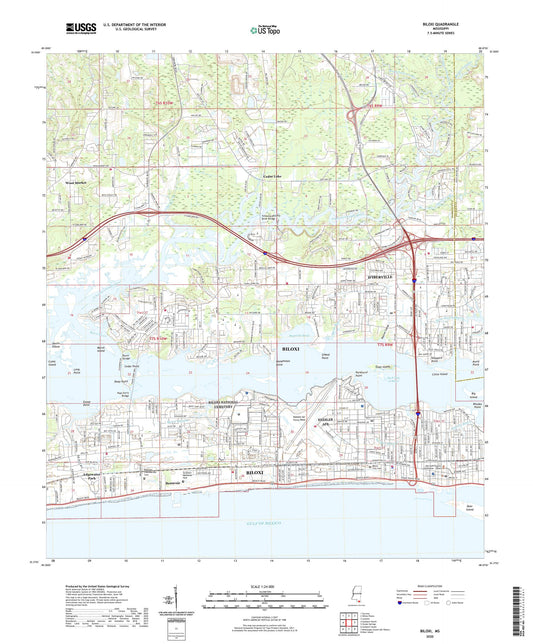 Biloxi Mississippi US Topo Map Image
