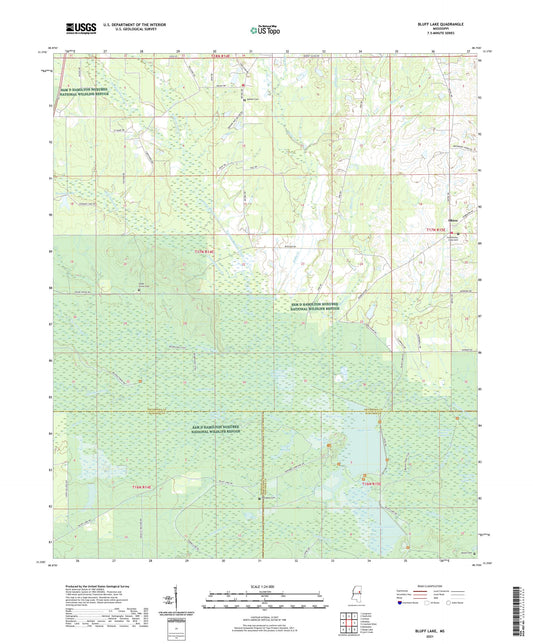Bluff Lake Mississippi US Topo Map Image