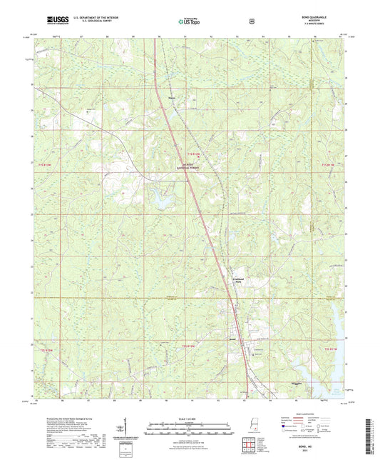 Bond Mississippi US Topo Map Image