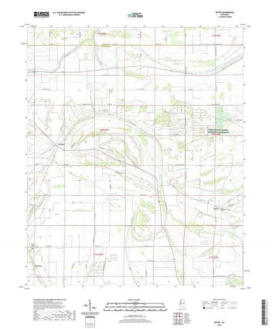 Boyer Mississippi US Topo Map Image