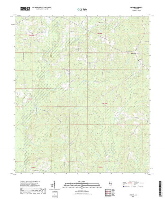 Brewer Mississippi US Topo Map Image