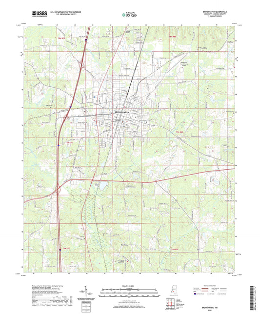 Brookhaven Mississippi US Topo Map Image