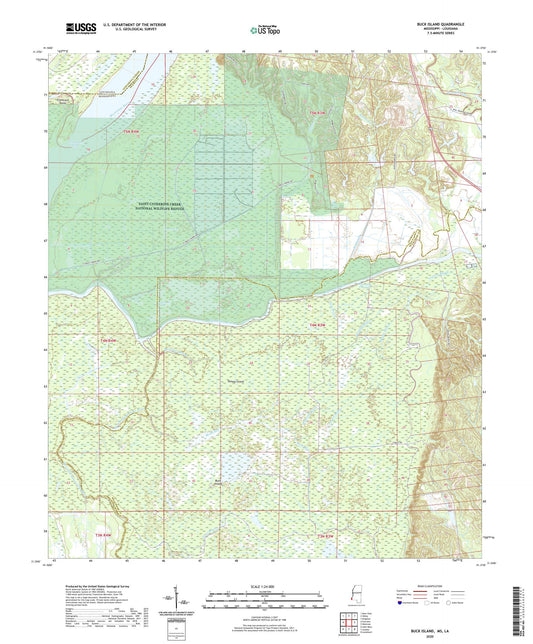Buck Island Mississippi US Topo Map Image
