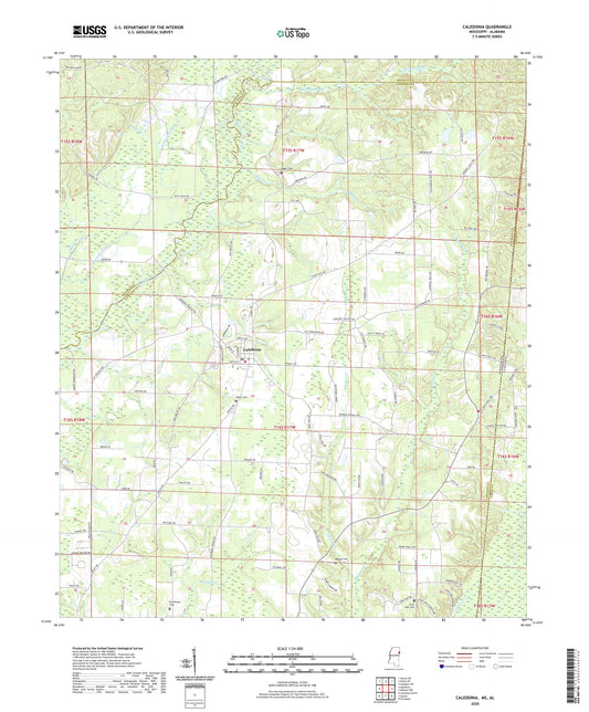 Caledonia Mississippi US Topo Map Image
