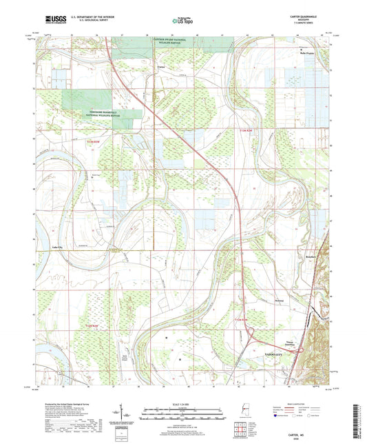 Carter Mississippi US Topo Map Image