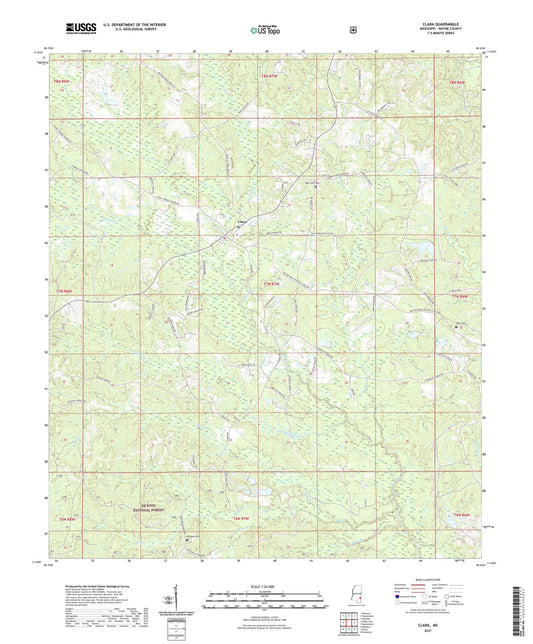 Clara Mississippi US Topo Map Image
