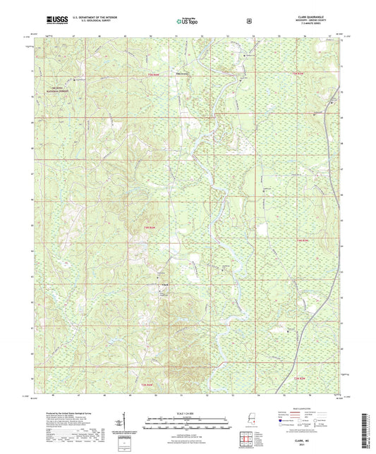 Clark Mississippi US Topo Map Image