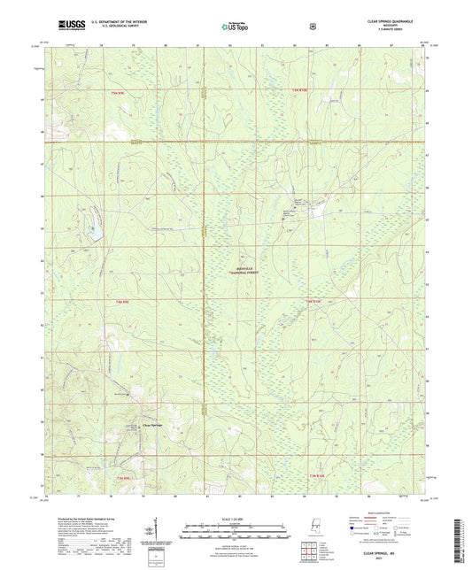 Clear Springs Mississippi US Topo Map Image
