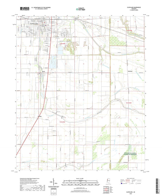 Cleveland Mississippi US Topo Map Image