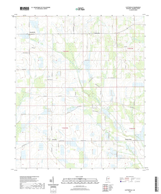 Cliftonville Mississippi US Topo Map Image