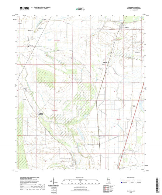 Coahoma Mississippi US Topo Map Image