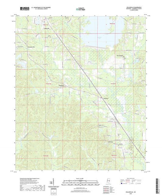 Collinsville Mississippi US Topo Map Image