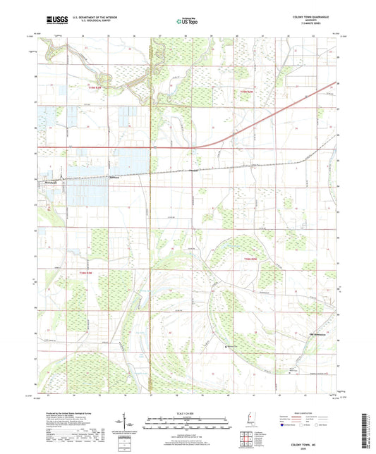 Colony Town Mississippi US Topo Map Image