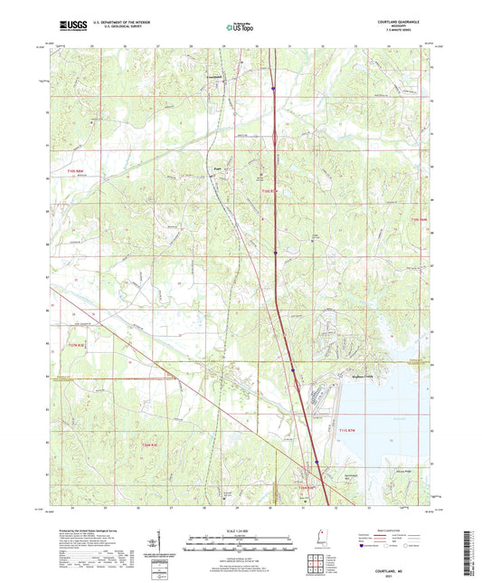Courtland Mississippi US Topo Map Image