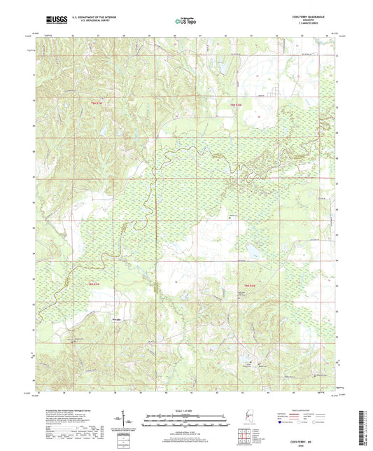 Coxs Ferry Mississippi US Topo Map Image
